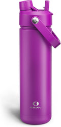 Insulated Water Bottle with Straw Stainless Steel Water Bottle, Leak-Proof, BPA-Free, Double Wall Vacuum Keeps Cold for 24 Hours for Sports, Travel, School (26 oz, Bright Magenta)