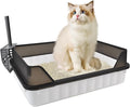 Large Cat Litter Box with High Sides,Semi Enclosed Cats Litter Box,Anti-Splashing Detachable Cat Litter Pan,Kitten Toilet with Litter Sifting Scoop for Big Middle Small Cats,Easy to Clean No Odor