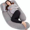 AS AWESLINGDetachable Maternity Pillow for Pregnant Women | 60in Pregnancy Pillows for Sleeping | Extra Large Full Body Pillow for Pregnancy with Crystal Velvet Cover(Dark Gray)