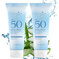 Florida Glow Water Based Sunscreen Lotion SPF 50, 8 OZ Pack of 2 - Florida keys and Hawaii act 104 reef compliant (oxybenzone and octinoxate free)- great for Kids and sports