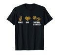 Peace Love Softball Soccer Softball T-Shirt - Fun Novelty Design Unisex
