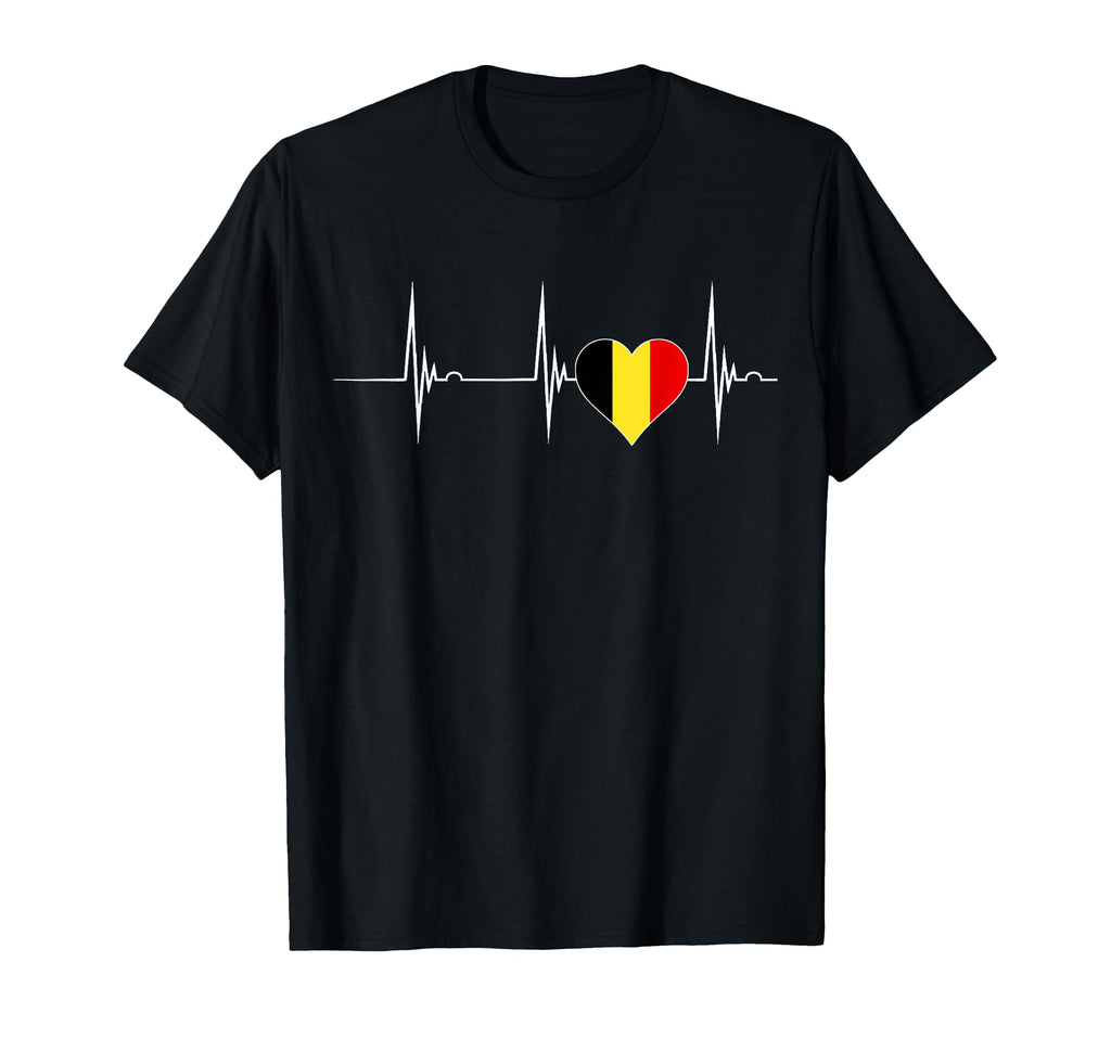Belgium Heart Belgian Heartbeat Ekg T-Shirt - Graphic Print Men Women