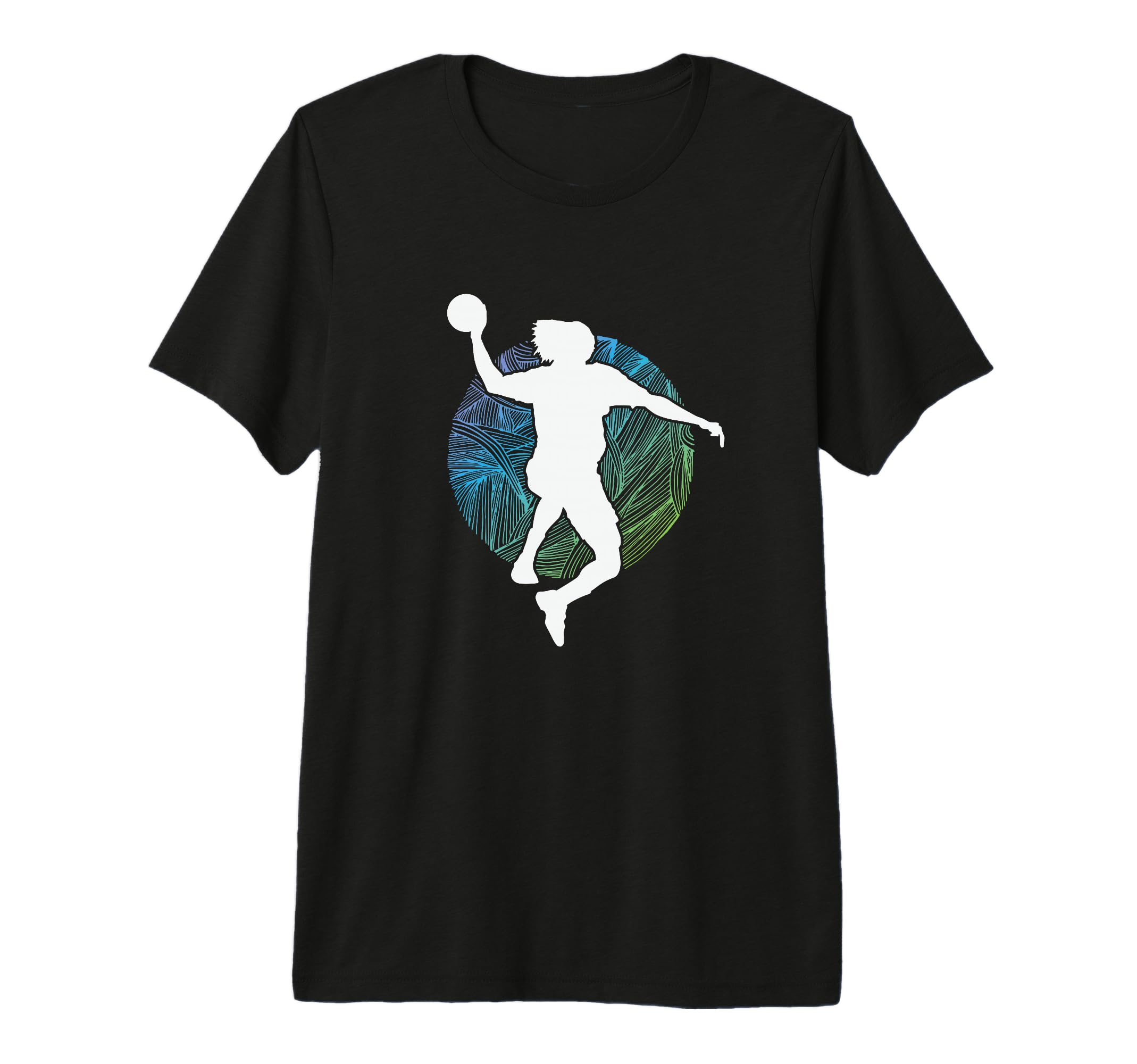 Handball High Flying Jump Shot Tri Blend T-Shirt - Graphic Print for Adults