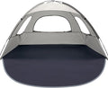 WhiteFang Beach Tent Anti-UV Portable Sun Shade Shelter for 3/4/6/8 Person, Extendable Floor with 3 Ventilating Mesh Windows Plus Carrying Bag, Stakes and Guy Lines