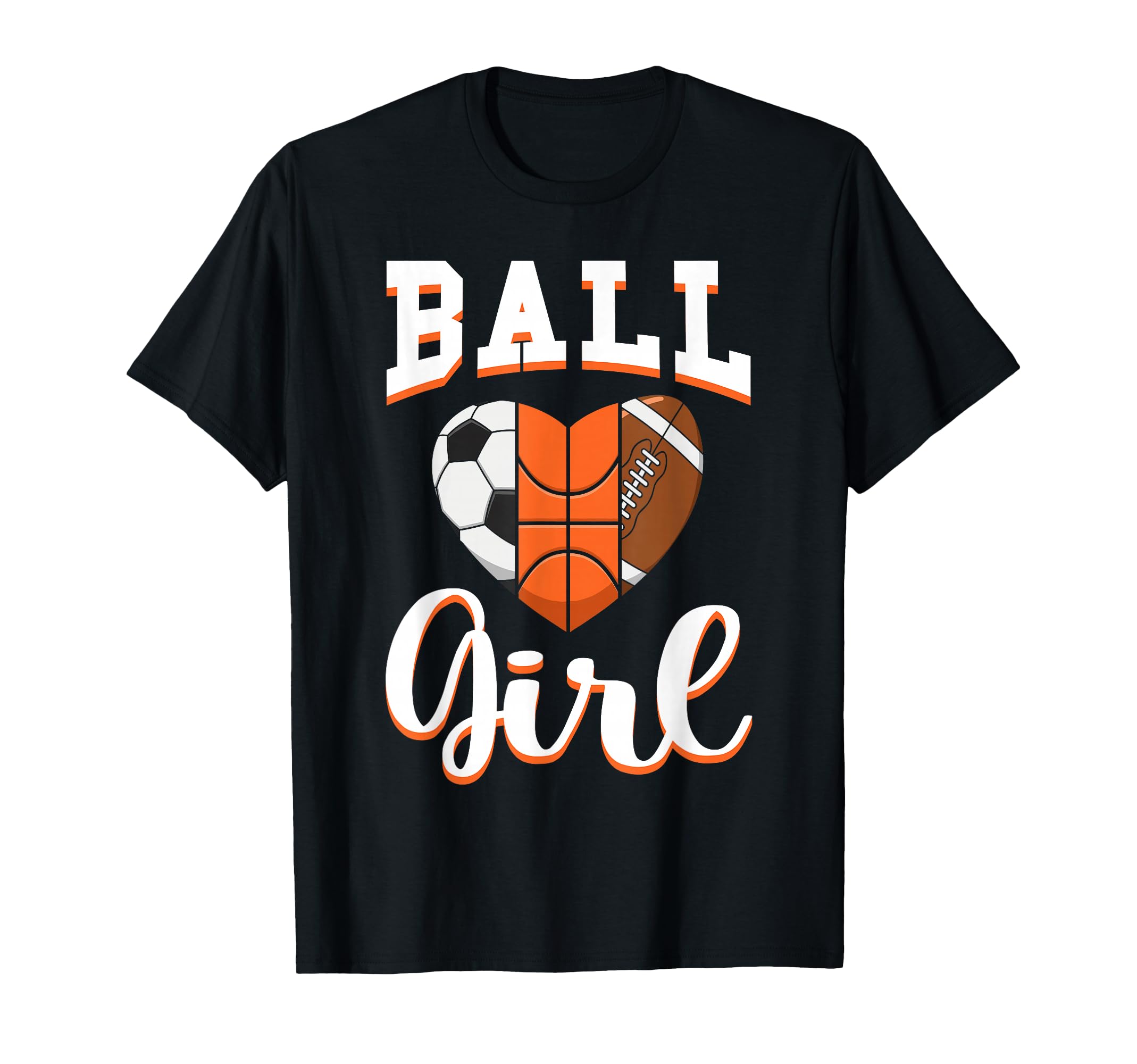 Ball Sports Heart Soccer Basketball T-Shirt - Fun Novelty Design Unisex