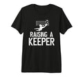 Mens Raising Soccer Keeper Dad T-Shirt - Minimalist Print for Adults