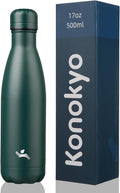 Insulated Water Bottles,17 oz Double Wall Stainless Steel Vacumm Metal Flask for Sports Travel,Army Green