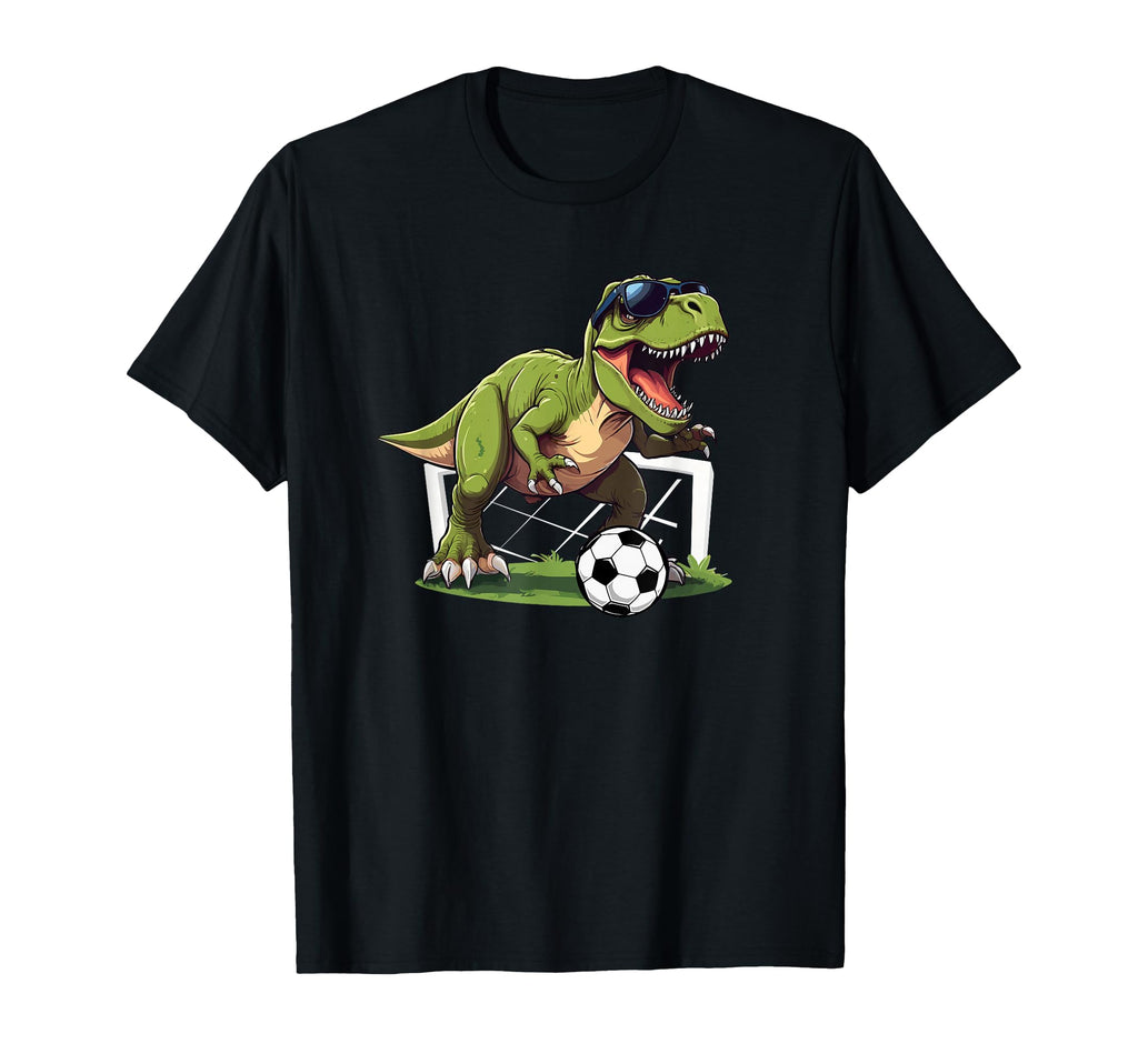 T Rex Playing Soccer Football T-Shirt - Custom Art Print for Adults