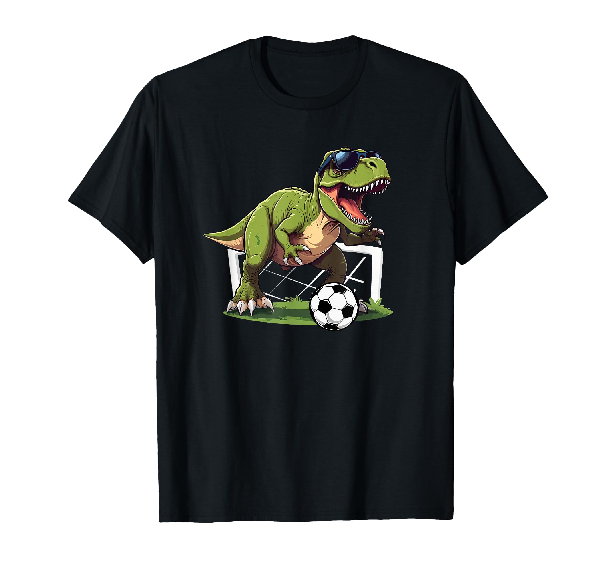 T Rex Playing Soccer Football T-Shirt - Custom Art Print for Adults