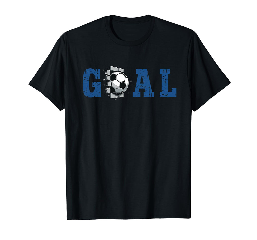 Goal Soccer Ball Break Wall Soccer T-Shirt - Trendy Graphic for Adults