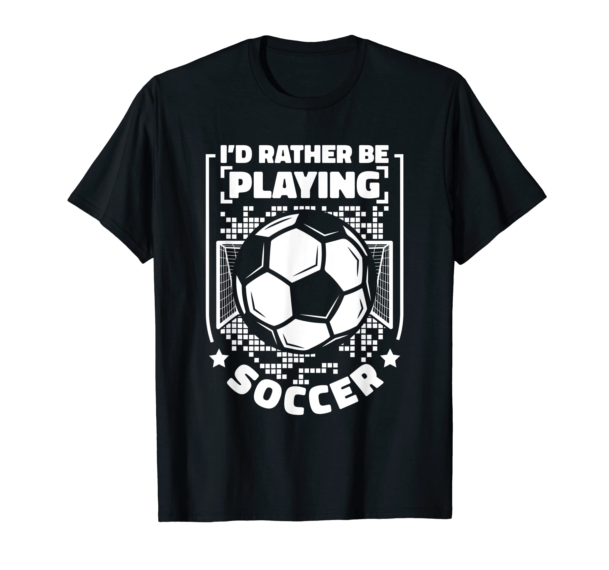 Id Rather Be Playing Soccer Goal T-Shirt - Minimalist Print for Adults