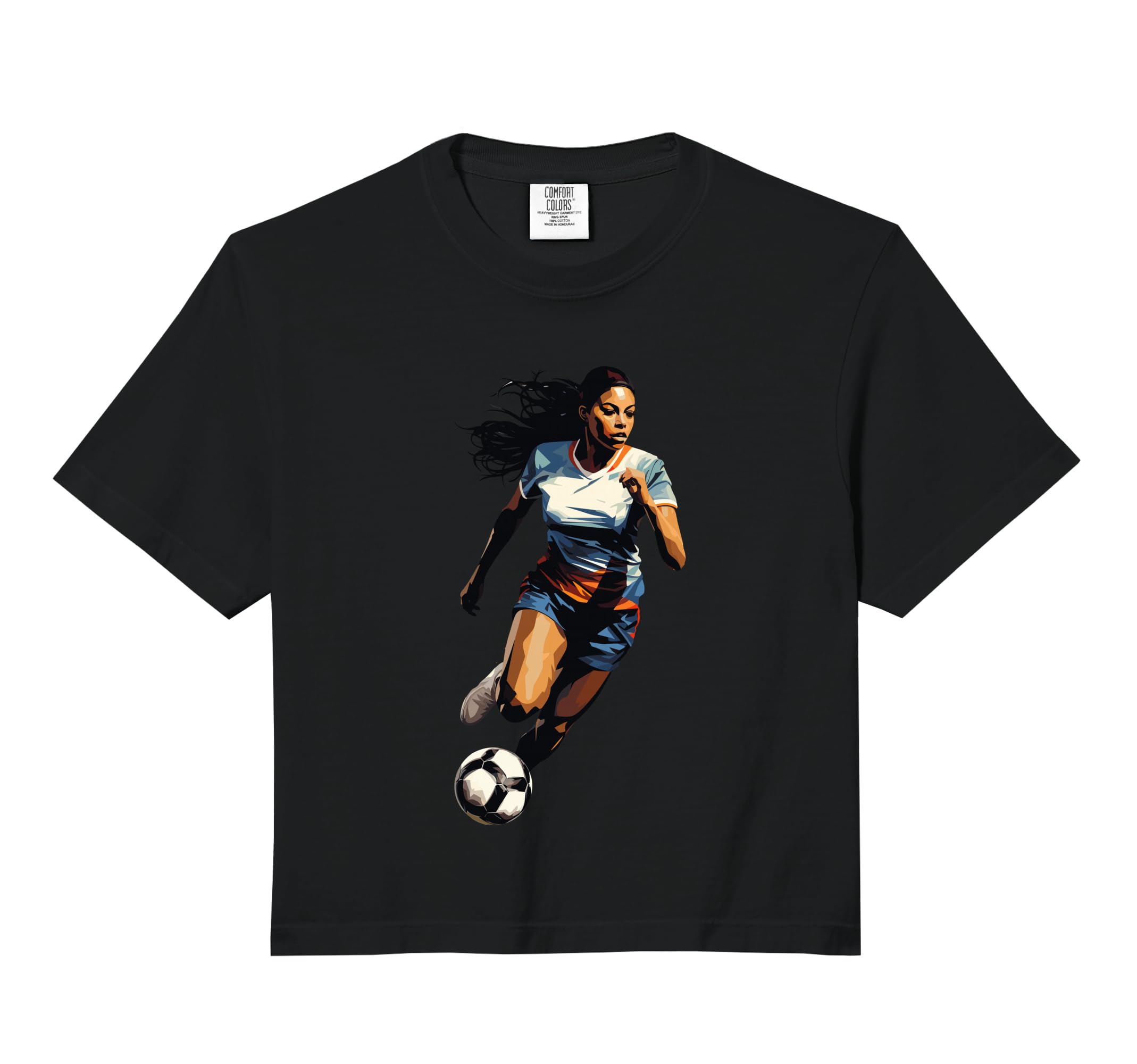 Soccer Teen Illustration Comfort Colors Crop T-Shirt - Graphic Print Unisex