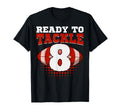 Football 8Th Birthday Player Tackle T-Shirt - Minimalist Print for Adults