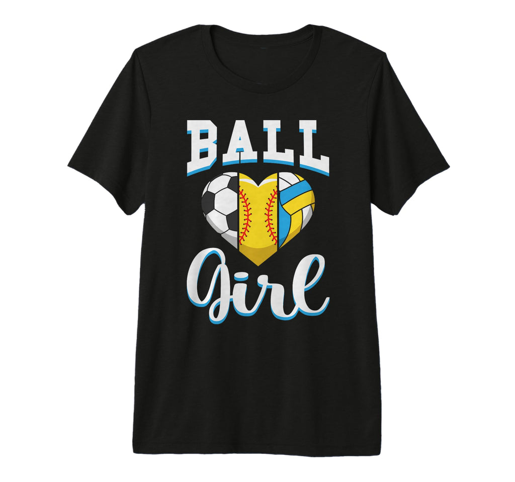 Ball Sports Heart Soccer Softball T-Shirt - Custom Art Print for Adults
