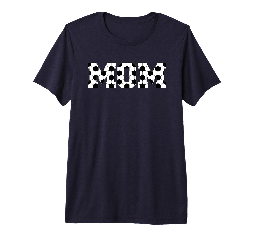 Womens Soccer Mom Spellout Tri Blend T-Shirt - Novelty Apparel for Adults