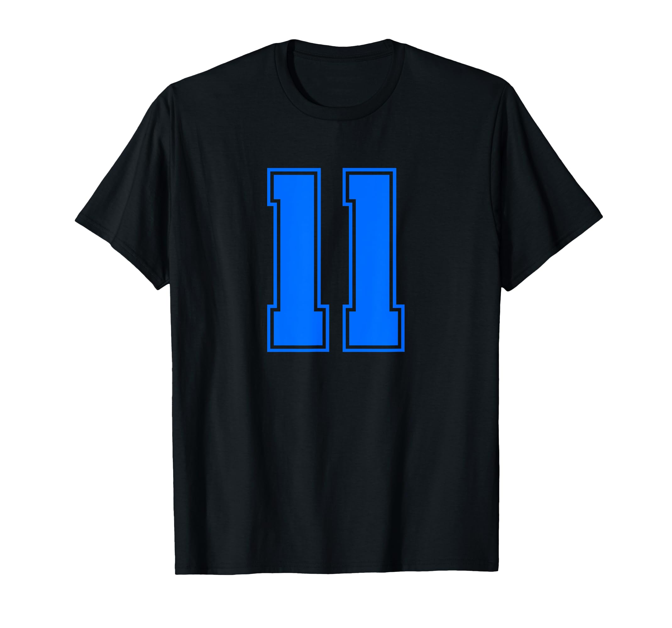 Number 11 Sports Team Blue Varsity Number T-Shirt - Trendy Graphic Unisex