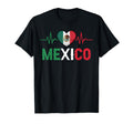 Mexico Flag Mexican Pride Heartbeat T-Shirt - Fun Novelty Design Unisex