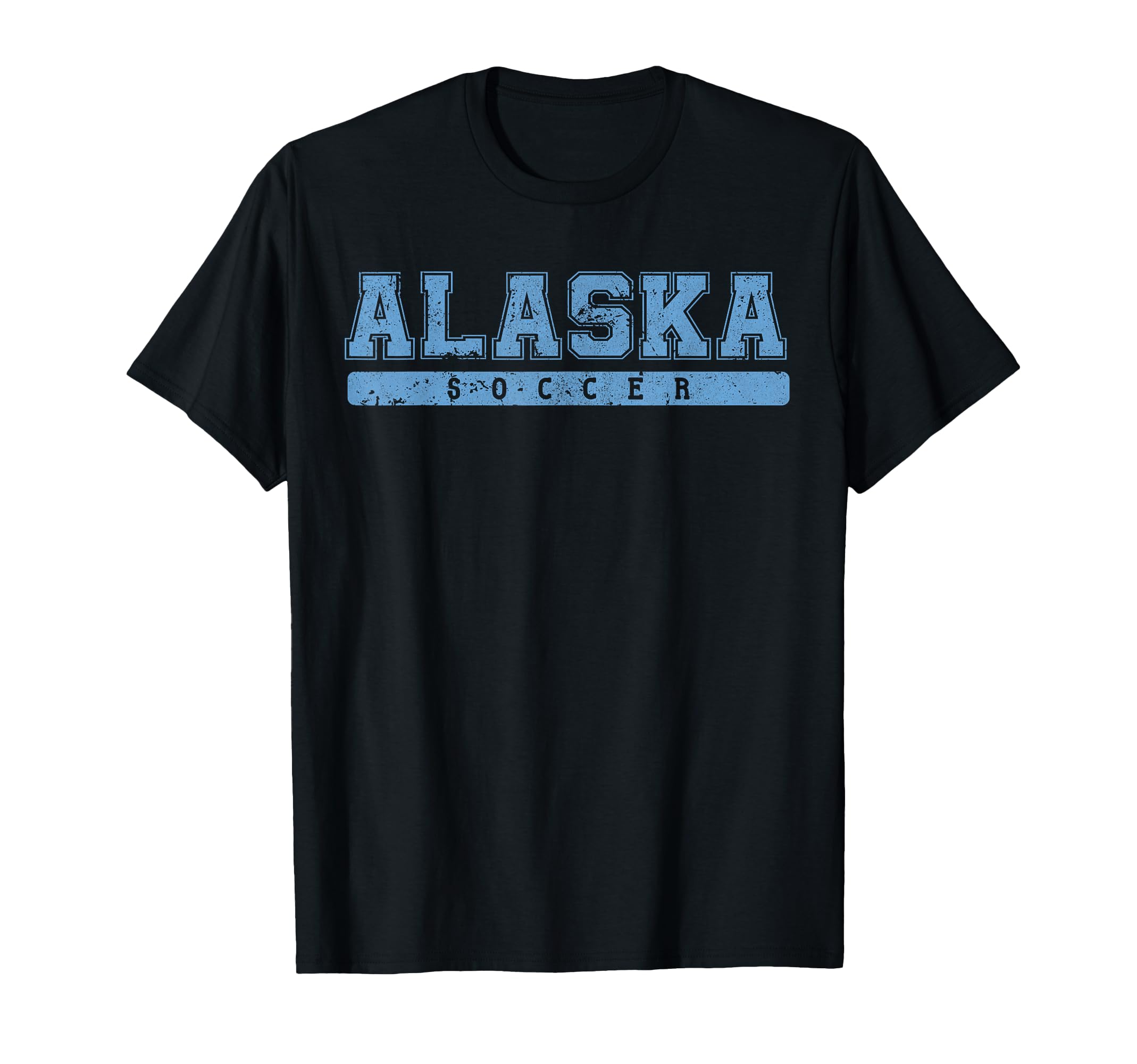 Alaska Soccer Sky Blue Text T-Shirt - Trendy Graphic Men Women