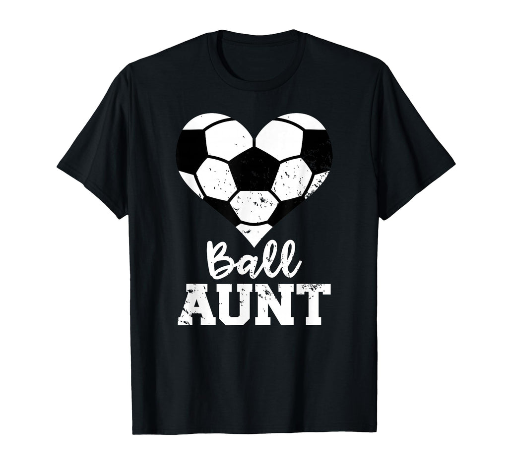 Ball Aunt Heart Funny Soccer Aunt T-Shirt - Fun Novelty Design for Adults