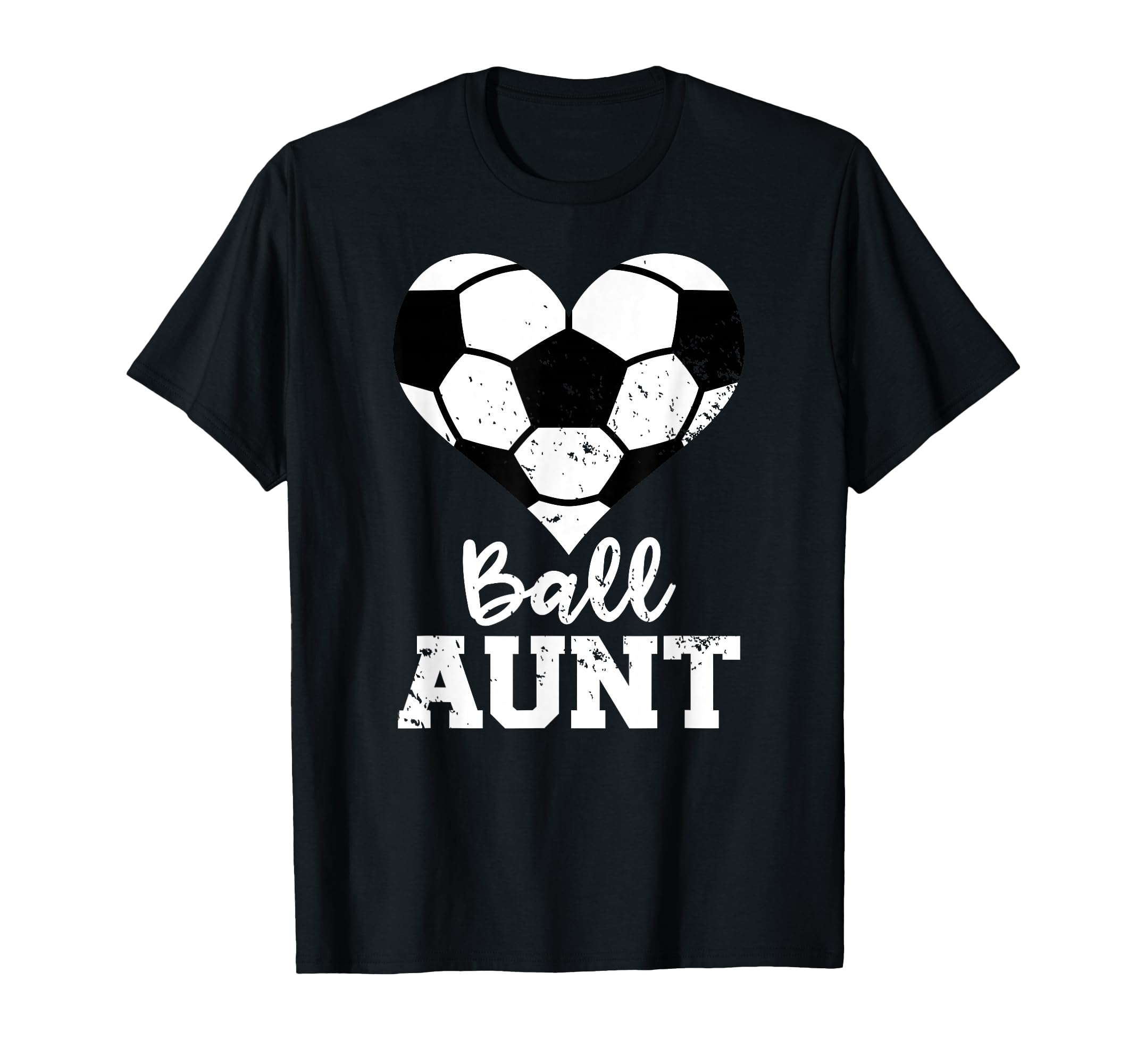 Ball Aunt Heart Funny Soccer Aunt T-Shirt - Fun Novelty Design for Adults