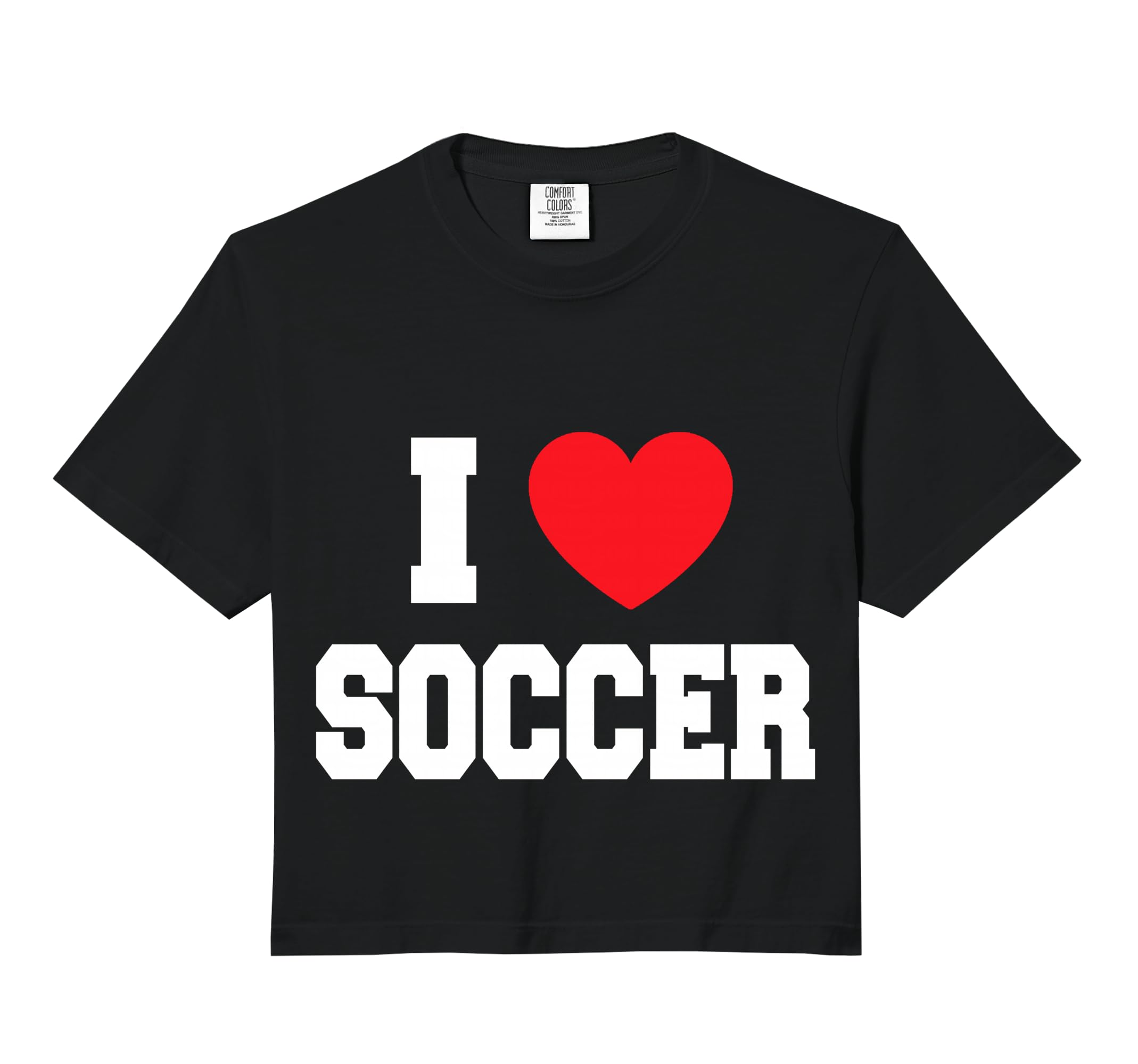I Love Soccer Comfort Colors Crop Hoodie - Casual Everyday Wear for Adults