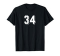 Number 34 80S 90S Soccer Team Jersey T-Shirt - Minimalist Print Unisex