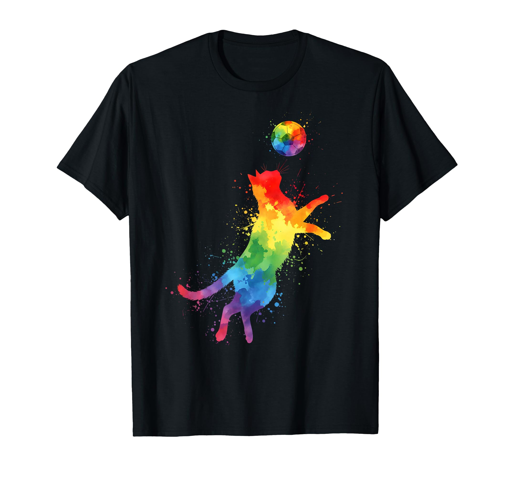 Funny Cat Playing Soccer T-Shirt - Custom Art Print for Adults