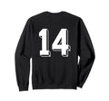 Number 14 Backside 80S 90S Team Sweatshirt - Novelty Apparel Men Women