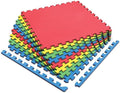 Norsk Reversible Kids Puzzle Play Mats 1/2" Thick EVA Interlocking Foam Tiles (Multicolor/Black 12 Tiles - 48 sq. Ft. 1/2" Thick)