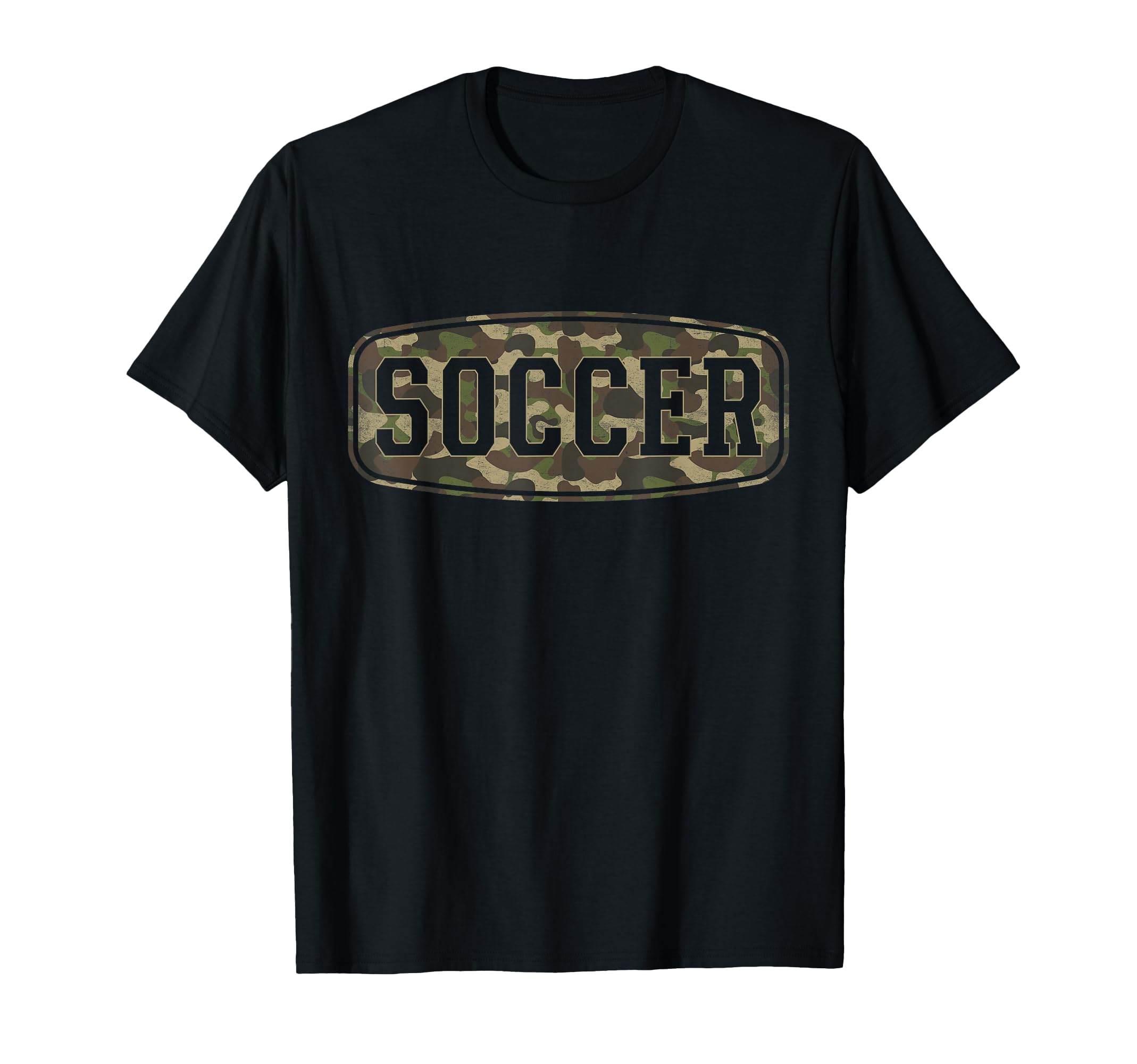Camo Soccer Camourflage Badge Player T-Shirt - Trendy Graphic for Adults
