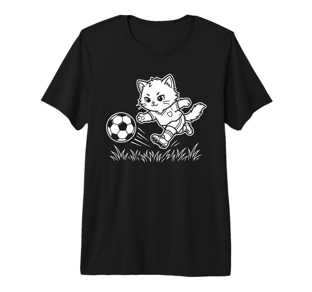 Soccer Kawaii Cat Footballer Goal T-Shirt - Streetwear Style Men Women