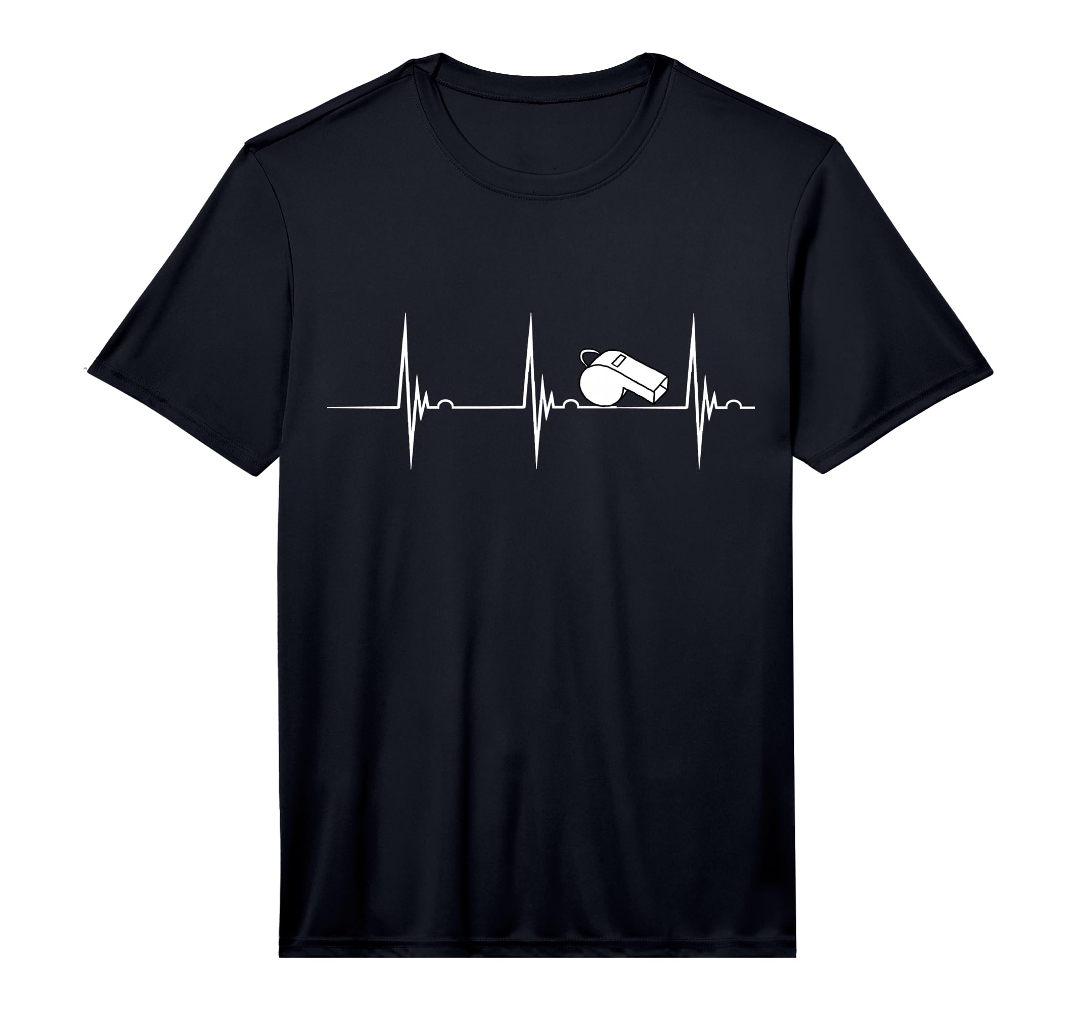 Whistle Heartbeat Ref Referee Ekg T-Shirt - Fun Novelty Design Men Women