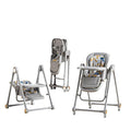 Multi Functional All in 1 Baby High Chair Swings for Infants Foldable Rocking 8 Level Height Adjustment Eco Friendly Washable PU Cushion Ultimate Baby Feeding Chair (Gray)