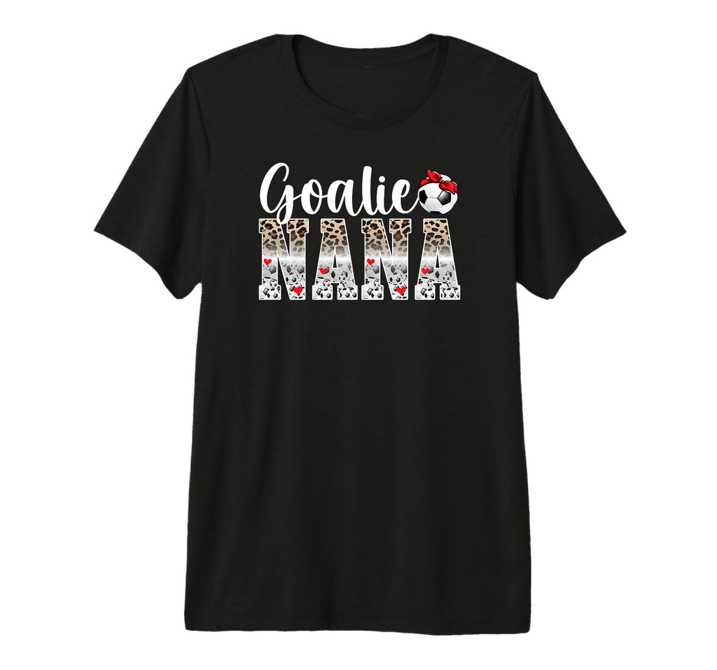 Soccer Goalie Nana Leopard Nana Soccer T-Shirt - Fun Novelty Design Unisex
