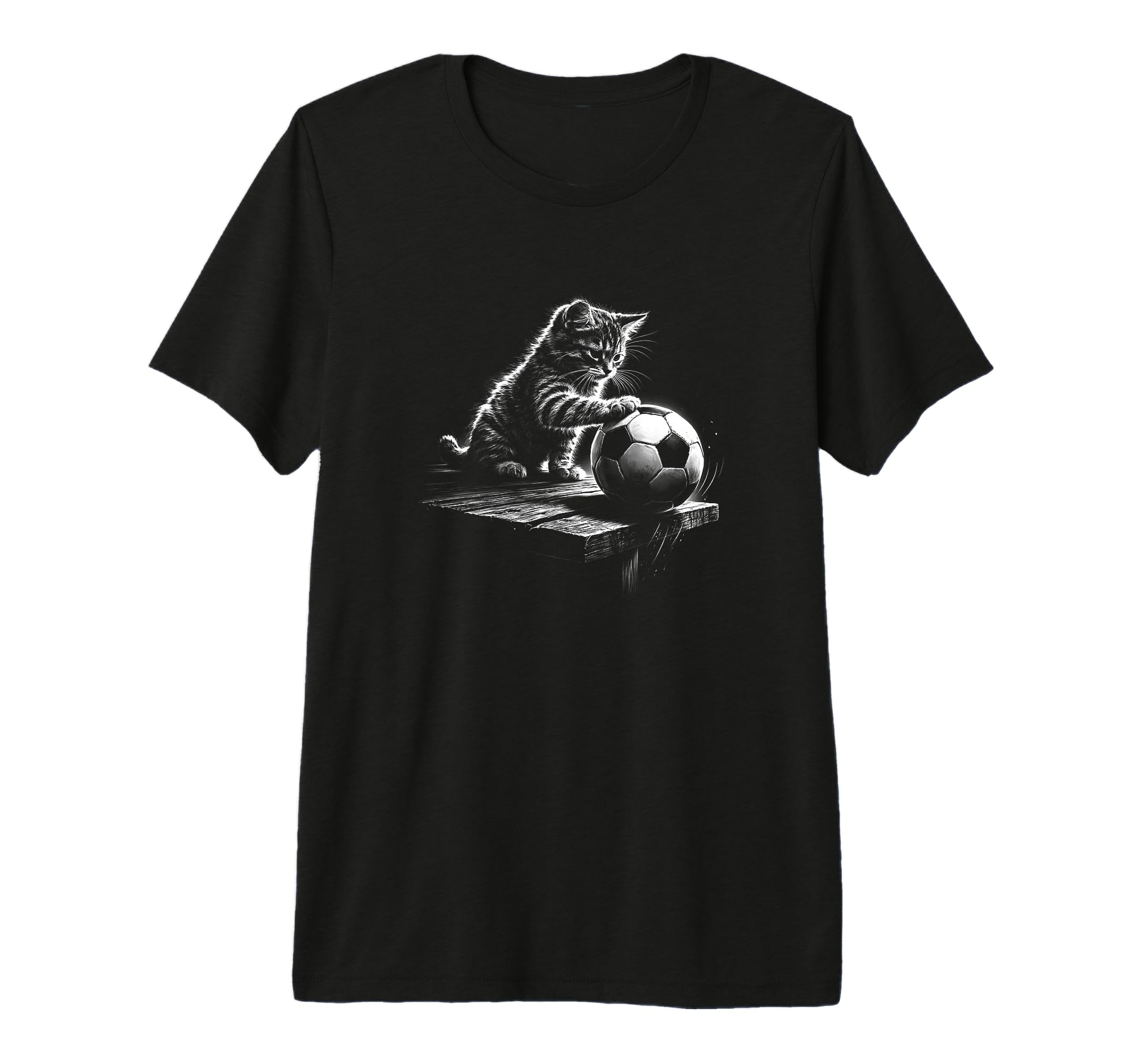 Soccer Cat Playing Football Kitten Fan T-Shirt - Aesthetic Graphic Unisex