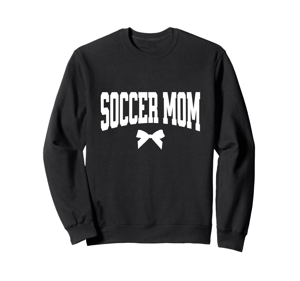 Soccer Mom Bow Soccer Team Mama Sweatshirt - Novelty Apparel for Adults