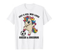Kawaii Just Who Loves Soccer Unicorns T-Shirt - Trendy Graphic for Adults