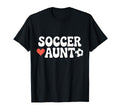 Proud Soccer Aunt Family Sport Groovy T-Shirt - Minimalist Print Men Women