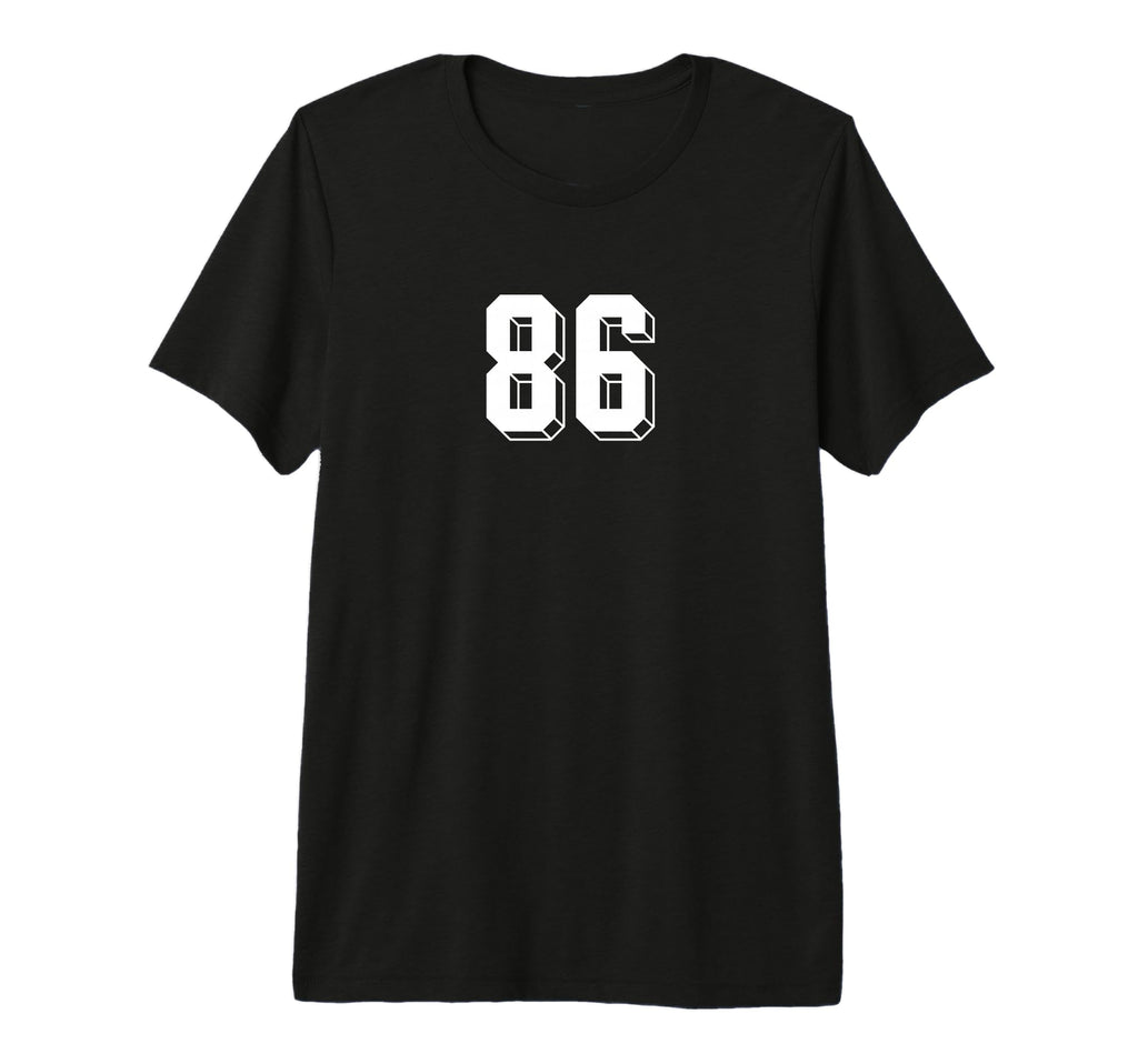 Number 86 80S 90S Soccer Team Jersey T-Shirt - Fun Novelty Design Unisex