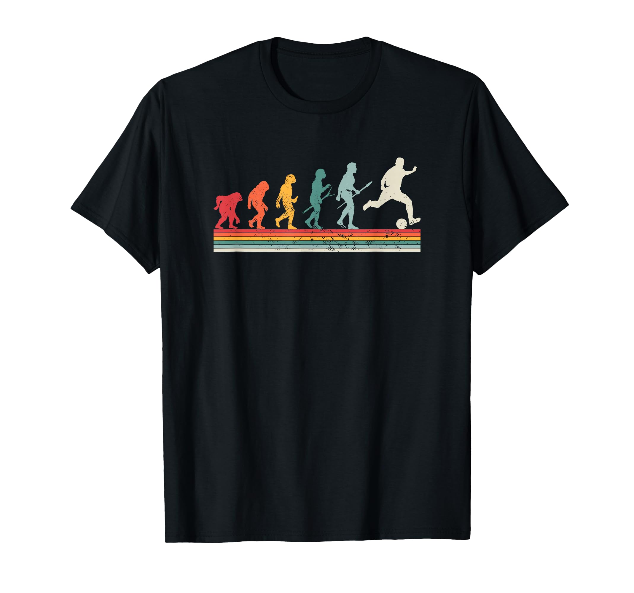 Human Evolution Football Soccer T-Shirt - Casual Everyday Wear Unisex