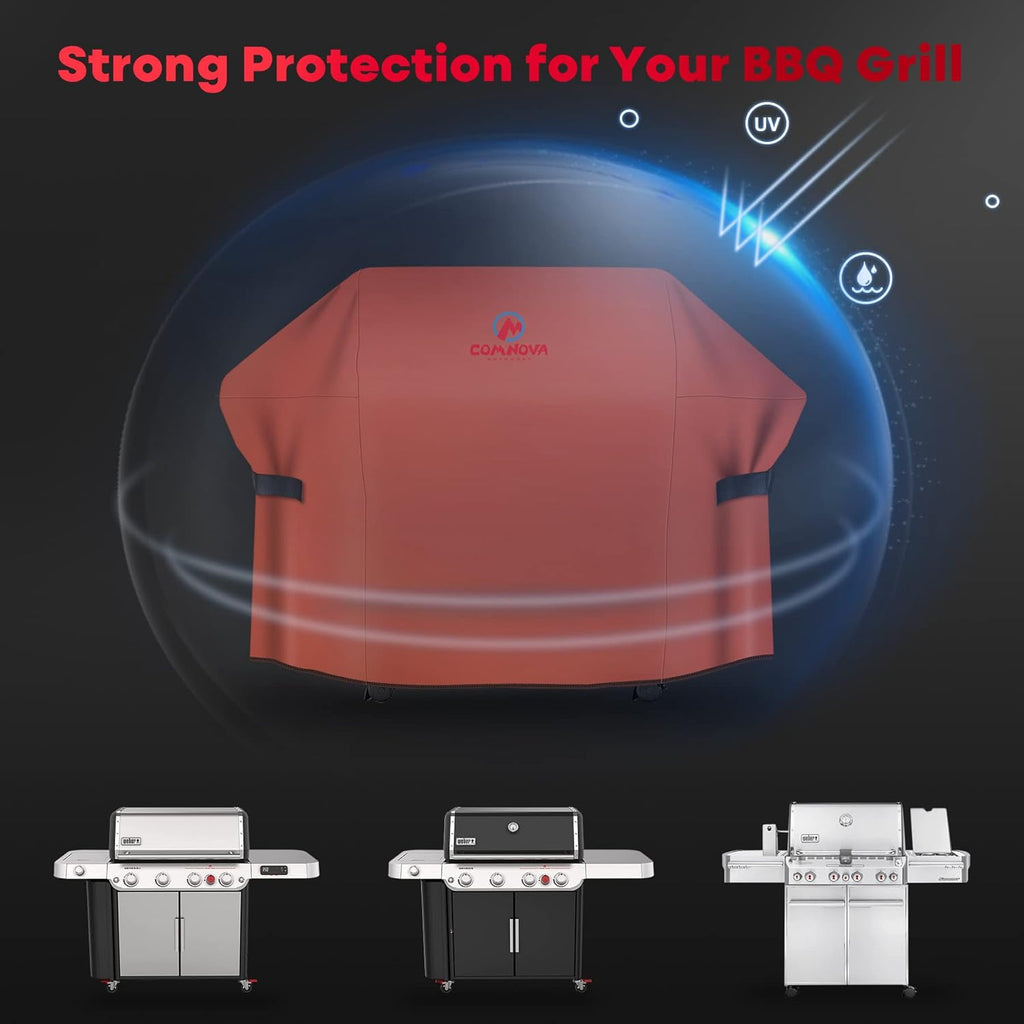 Comnova Grill Cover 75 Inch - 600D BBQ Cover for Outdoor Grill Heavy Duty and Waterproof, Large Barbecue Gas Grill Covers for Weber, Char-Broil, Nexgrill, Monument, Dyna-glo, Brinkmann and More