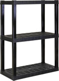 Oskar Storage Shelves - Bathroom Wall Organizer, Kids Room Toys Book Shelf, No Drill Heavy Duty, Kitchen Closet Garage Outdoor 3 Tier Stackable Plastic Shelving Unit