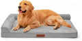 Orthopedic Dog Beds Large Sized Dog, 3 Inch Memory Foam Pet Bed for Medium and Large Dogs, Washable Removable Cover, Nonskid Bottom, Waterproof, 44x32 Inches XXL Light Grey