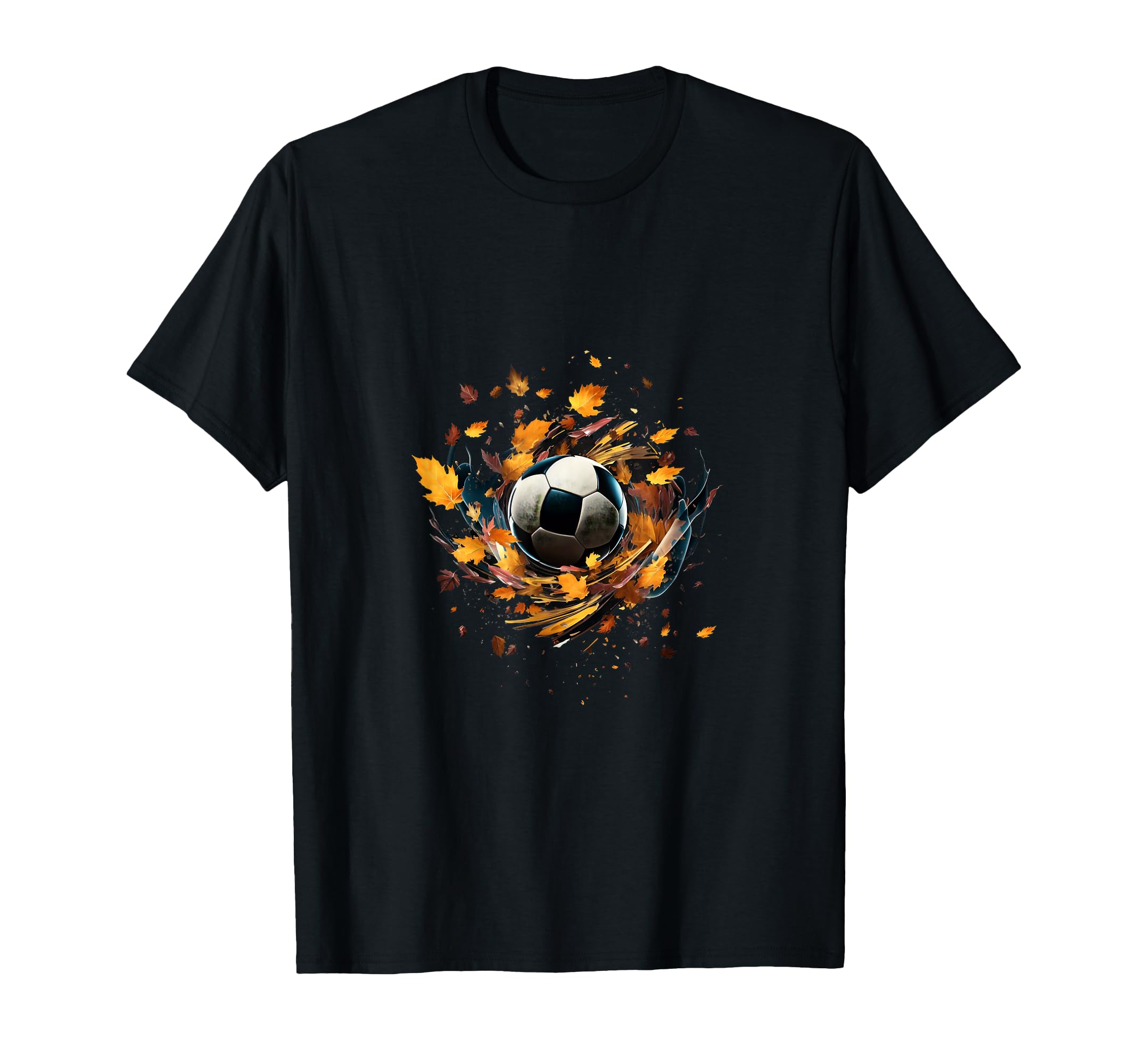 Soccer Autumn Leaves Soccer Player T-Shirt - Aesthetic Graphic Unisex
