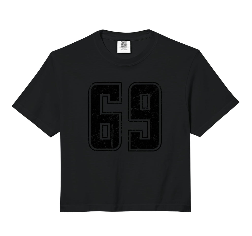 Number 69 Distressed Grunge Jersey T-Shirt - Novelty Apparel for Adults