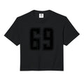 Number 69 Distressed Grunge Jersey T-Shirt - Novelty Apparel for Adults