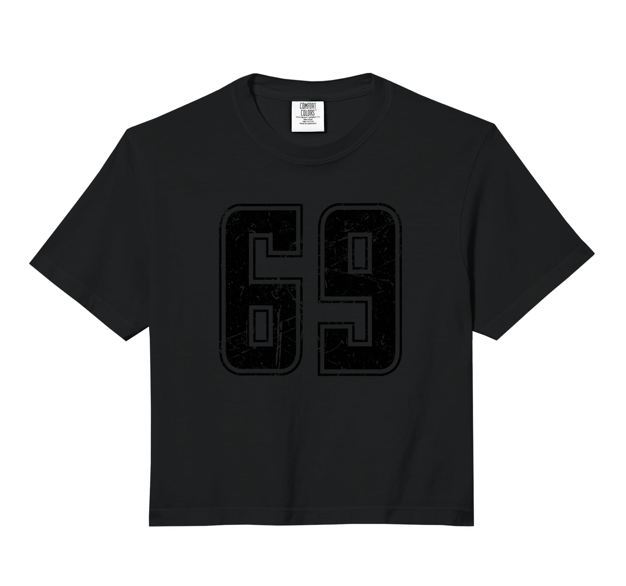 Number 69 Distressed Grunge Jersey T-Shirt - Novelty Apparel for Adults