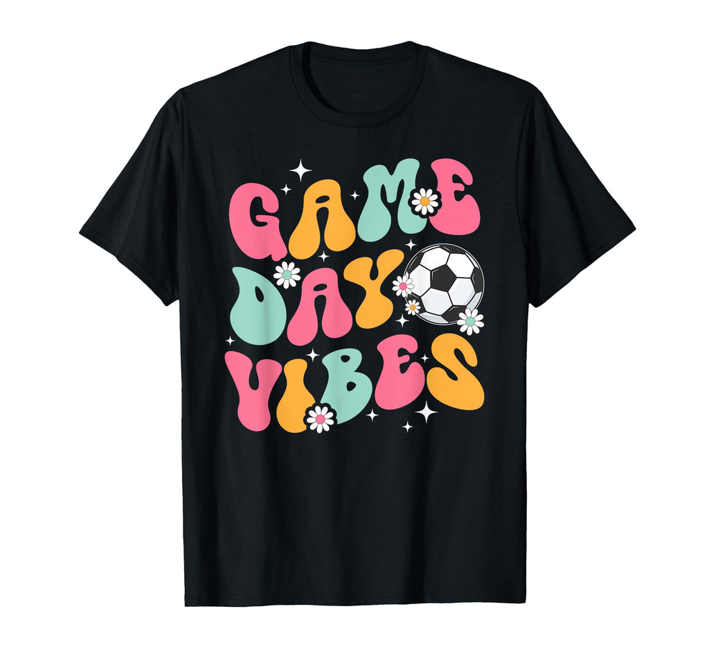 Groovy Soccer Game Day Vibes Game Day T-Shirt - Trendy Graphic for Adults