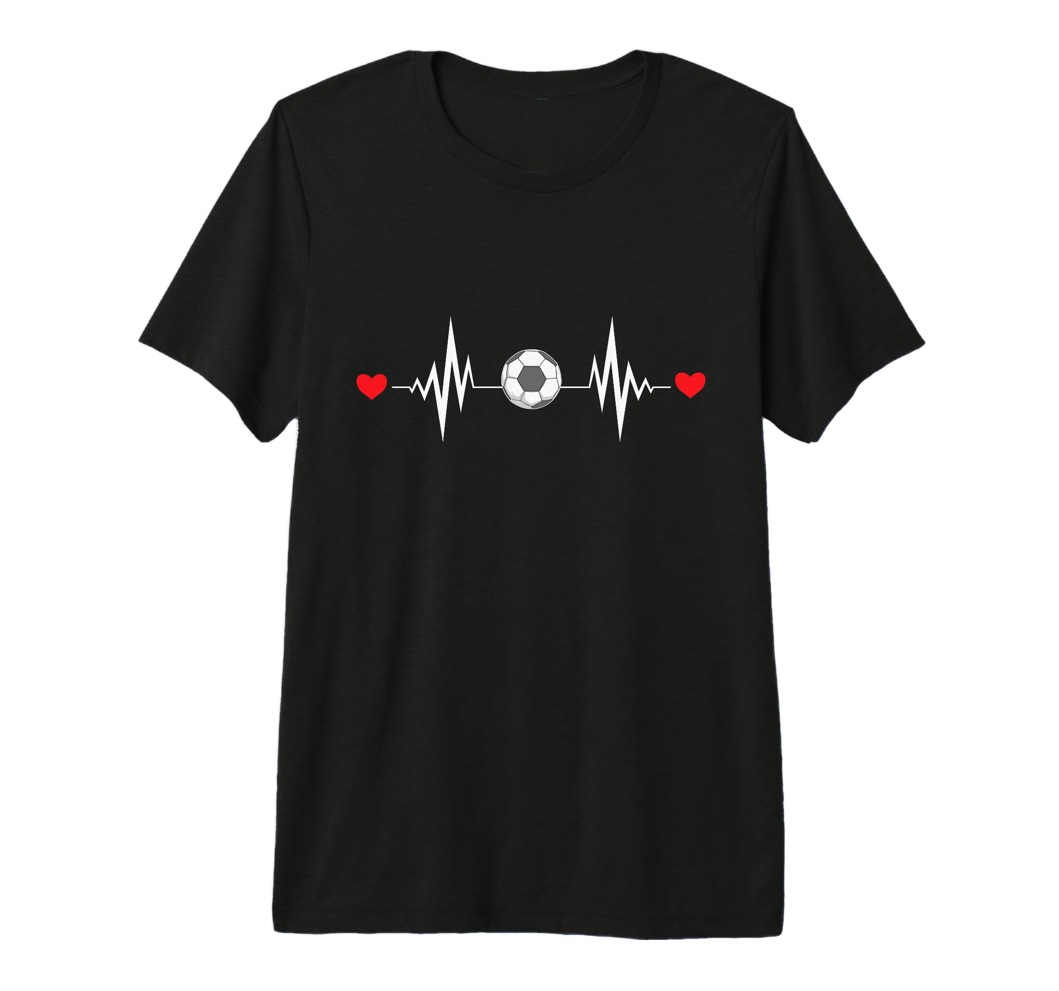 Heartbeat Soccer Sports Player T-Shirt - Casual Everyday Wear Men Women