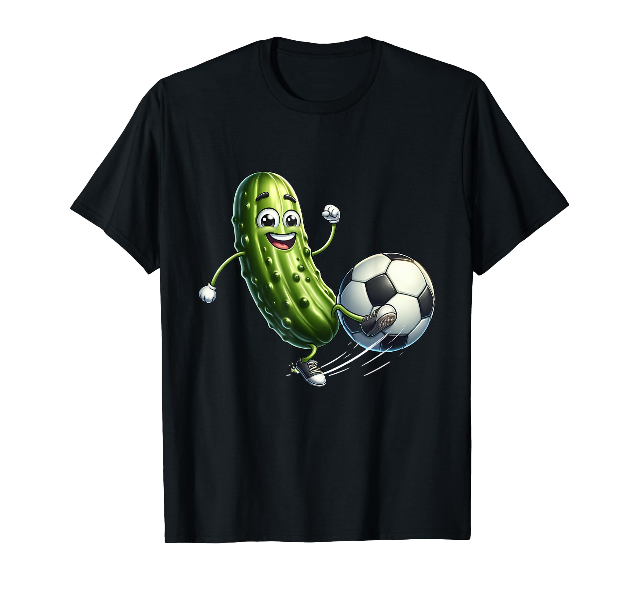 Pickle Playing Soccer Funny Soccer T-Shirt - Unique Graphic Men Women